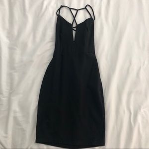 Forever 21 black strappy bodycon mini dress